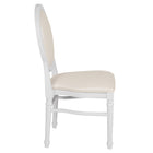 Flash Furniture HERCULES Series King Louis Chairs with White Vinyl Back & Seat & White Frame - 2 Pack-Removable White Vinyl Seat