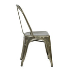 OSP Designs Metal Dining Chair with Backrest, Gunmetal, 4 Pack-Fully Assembled