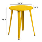 Flash Furniture 24" Round Yellow Metal Indoor-Outdoor Table-Top Size: 24" Round