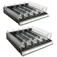 Azar Adjustable Tall Divider Bin Cosmetic Tray - Black - 2 Pack-Sold in Packs of: 2