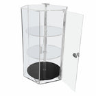 Eddie's 18" Lockable Hexagonal Acrylic Rotating Display Case - Clear-Display Case