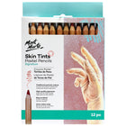 Mont Marte Skin Tints Pastel Pencils - 12 Assorted Colours-12 natural skin tone pastels pencels