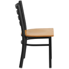Flash Furniture HERCULES Series Black Ladder Back Metal Restaurant Chair - Natural Wood Seat-Ladder Back Design