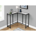 Monarch Specialties 2159 Accent Table - 36"L/White Marble/Black Corner Console-Product dimensions: 32" H x 36" L x 36" W