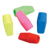 J.R. Moon Pencil Co. Cap Eraser - Assorted - 720 Pack-Pencil top erasers come in 5 bright colors