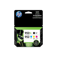 HP 952XL Black High Yield & 952 Cyan, Magenta and Yellow Original Ink Cartridges, 4/Pack (N9K28AN)-Colours: Black, cyan, magenta, yellow