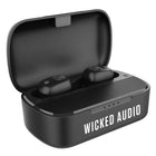 Wicked Audio Torc True Wireless Earbud with Powerbank Charging Case - Black-5 hour battery, 62 hours with charge case, 2 hour charge time