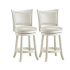 CorLiving DWG-114-B Woodgrove 38" White Wash Wood Barstool with Leatherette Seat, Set of 2-White Wash wood frame