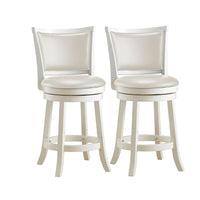 CorLiving DWG-114-B Woodgrove 38" White Wash Wood Barstool with Leatherette Seat, Set of 2-White Wash wood frame