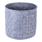 Truu Design Round Felt Woven Storage Baskets, 14 inches, Light Grey, 5 Pack-Made from 100% polyester