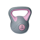 PurAthletics Kettle Bells - 5 lbs. - Grey/Pink-Cement filled