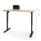 Bestar 30" x 60" Electric Height Adjustable Table, Northern Maple, (65867-38)-Durable 1" commercial grade work surface with melamine finish that resists scratches, stains and burns.