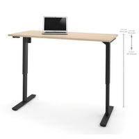 Bestar 30" x 60" Electric Height Adjustable Table, Northern Maple, (65867-38)-Durable 1" commercial grade work surface with melamine finish that resists scratches, stains and burns.