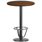 Flash Furniture Laminate 30" Round Base Round Table, Walnut (XURD30WATR18B3F)-Bar height hospitality table