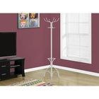 Monarch Specialties 2030 Coat Rack with Umbrella Holder - White Metal-Dimensions: 18"L x 18"W x 70"H