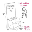 Azar Displays Small Moulded Suggestion Box with Pocket, Lock and Key, White (206776)-Use as a contest entry box, drop box and lead box to collect sales leads and advertise contest prizes or rules