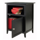Winsome End/Night Table, Black-Shaker-style end table/night stand offers simple, sturdy elegance
