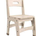 Flash Furniture Bright Beginnings Commercial Grade Wooden Classroom Chairs, 11.5" Seat Height with Foot Caps - Natural -Set of 2-Extra Underseat and Leg Bracing with Anti-Slip Silicon Foot Caps
