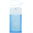 JAM Paper Plastic Envelopes with Button and String Tie - Open End - 4.25" x 6.25" - Blue - 12 Pack -Size: 4.25 x 6.25 inches 