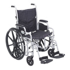 Drive Medical Poly Fly Transport Chair with Swing away Footrest, 20" Seat Size-Can be used as standard self-propelled wheelchair or a transport chair all in one