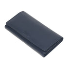 Roots Ladies Large Clutch Wallet with Removable Checkbook - Navy-1 gusset pocket