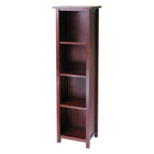 Winsome Milan Storage Shelf or Bookcase 5-Tier, Tall, Antique Walnut-This spacious shelf is ideal for displaying your treasure or storage your books.
