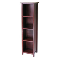 Winsome Milan Storage Shelf or Bookcase 5-Tier, Tall, Antique Walnut-This spacious shelf is ideal for displaying your treasure or storage your books.