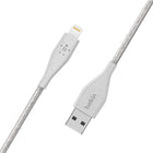 Belkin 4' Duratek Lightning Cable with Strap - White-MFi certified