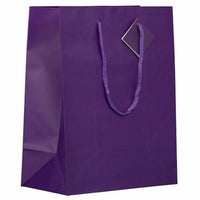JAM Paper Gift Bags with Rope Handles - Large - 10" x 13" x 5" - Purple Matte - 3 Pack-Color: Purple Matte