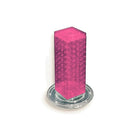 Azar Displays 12" x 4" x 4" 4-Sided Revolving Pegboard Counter Display, Pink (700220-PNK)-Interlocking four-sided pegboard tower and stands on 9" diameter revolving clear plastic base