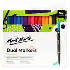 Mont Marte Dual-Tip Markers - 54 Assorted Colours-Dual tip markers: fine and thick