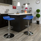 Flash Furniture Contemporary Blue Vinyl Adjustable Height Barstool with Quilted Wave Seat & Chrome Base-CA117 Fire Retardant Foam