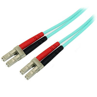 StarTech Aqua OM4 Duplex Multimode Fiber Optic Cable, 100 Gb, 50/125, LSZH, LC/LC, 3 m-OM4 (50/125) 3500MHz multimode fiber
