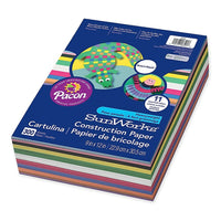 Pacon SunWorks Construction Paper Smart-Stack - 9" x 12" - Assorted Colours - 600 Sheets-These film wrapped packages are topped with a retail-friendly top sheet.