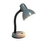 Simple Designs 60 Watt Type A 19 Medium Base Bulb Basic Metal Desk Lamp with Flexible Hose Neck - Grey-60 Watt Type A 19 Medium Base Bulb Sold Separately