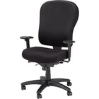 Tempur-Pedic Fabric High-Back Task Chair, Black-Contoured fabric back with lumbar curve to support your lower back and promote a healthy sitting position