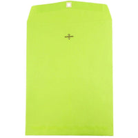 JAM Paper 10 x 13 Open End Catalog Envelopes with Clasp Closure, Brite Hue Ultra Lime Green, 100 Pack (V0128186)-Ultra lime
