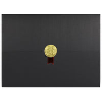 St. James Document/Certificate Holders - Gold Award Seal with Single Red Ribbon - Black - 5 Pack-Add ceremony, elegance and sincerity to the act of giving recognition