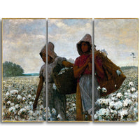 Designart Winslow Homer, The Cotton Pickers Canvas Art Print, 3 Panels, (PT5020-3P)-Print