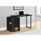 Monarch Specialties 7601 Computer Desk - 55"L/Black Oak Left Or Right Facing-Attached open bookcase can be assembled on the left or right for greater flexibility.