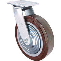 Kleton Caster, Swivel, 8" (203.2 Mm), Polyurethane, 1000 Lbs. (453.6 Kg.) - 3 Pack-Bolt Hole Size 3/8" (9.52 mm)