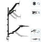 TygerClaw Gas Spring Sit-Stand Workstation for Dual Monitors-Sit-Stand Workstation for Dual Monitors