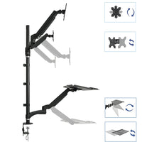 TygerClaw Gas Spring Sit-Stand Workstation for Dual Monitors-Sit-Stand Workstation for Dual Monitors