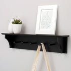 Foster 24"L x 4.5"D x 5.5"H Wall Shelf, 5 Pegs, Black (FN00380-5INT)-Five hooks for easy hanging: sturdy hooks allow you to hang your keys, lanyards, bags, scarves, purse, umbrellas, hats and other essentials. no struggle to find your essentials, they are easy to reach as you head out the door
