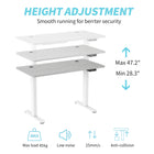 ShoppingAll 48"W Dual Motor Height Adjustable Electric Standing Desk - White/Grey-The digital LCD panel displays your current height