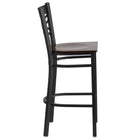 Flash Furniture HERCULES Series Black "X" Back Metal Restaurant Barstool with Walnut Wood Seat - Black-"X" Back Design