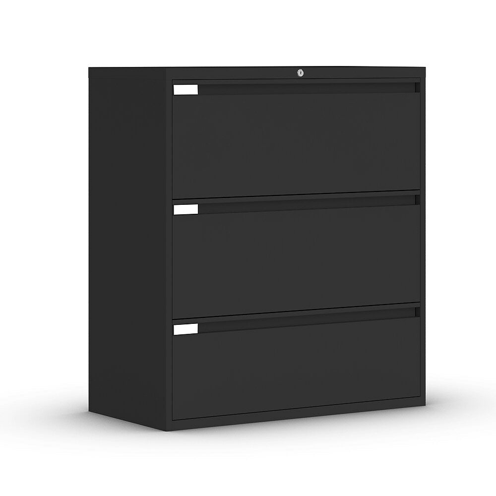 Global 3 Drawer Filing Cabnet, Black | staples.ca