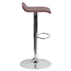 Flash Furniture Contemporary Burgundy Vinyl Adjustable Height Barstool with Solid Wave Seat & Chrome Base-Burgundy Vinyl Upholstery