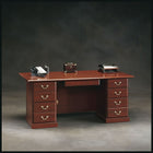 Sauder Heritage Hill Executive Desk-This executive office desk has three file drawers with full extension slides that hold letter, legal or European size hanging files
