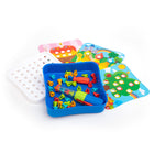 Educational Insights Design & Drill Riveting Workshop - Multicolor-Set includes activity board with handle, rivet popper, rivet remover, 40 colorful rivets, and ten double-sided pattern cards to copy